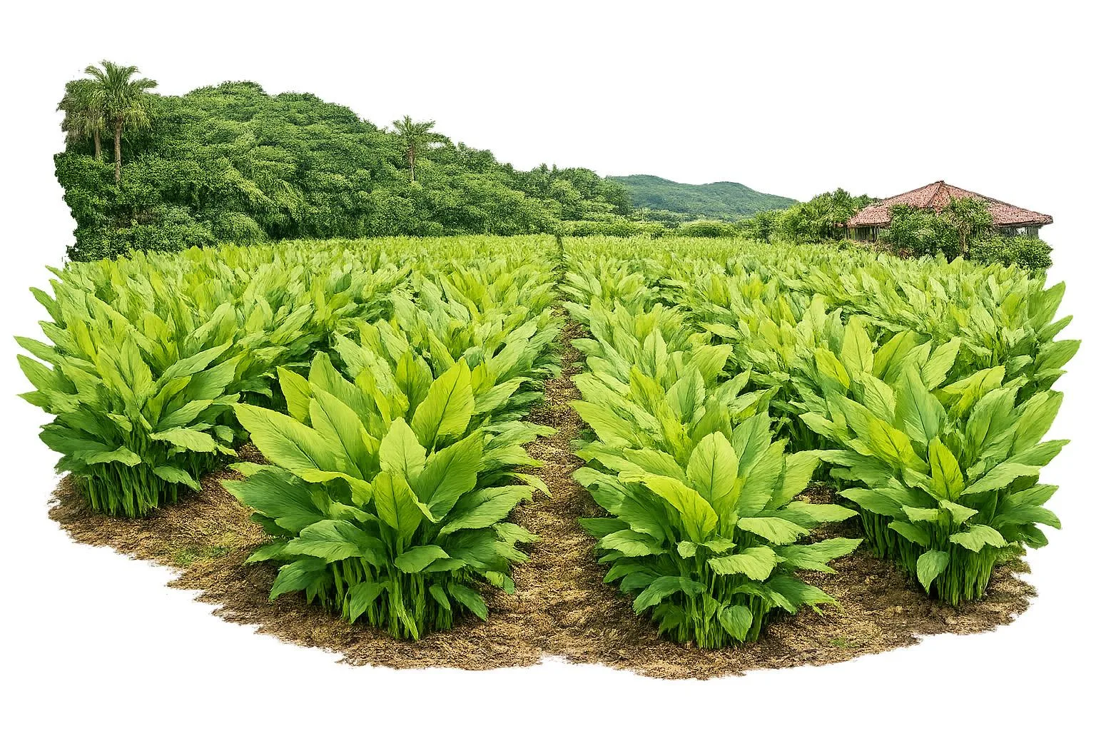 Okinawan turmeric fields in Yanbaru